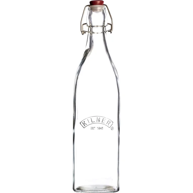 Kilner Vintage Flasche mit Bügelverschluss, glas, durchsichtig, quadratisch, 550 ml