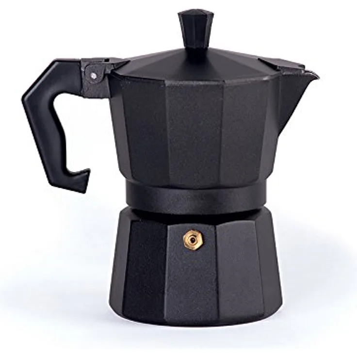 Excelsa Chicco Espressokanne, aus Aluminium, Schwarz 1 Tazza schwarz