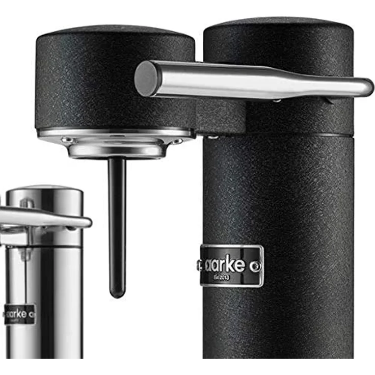 Aarke Carbonator II Wassersprudler, Edelstahl Gehäuse, inkl. 0,8L PET-Flasche (BPA frei), kompatibel mit handelsüblichen 60L CO2 Zylindern, Schwarz matt – Bild 3