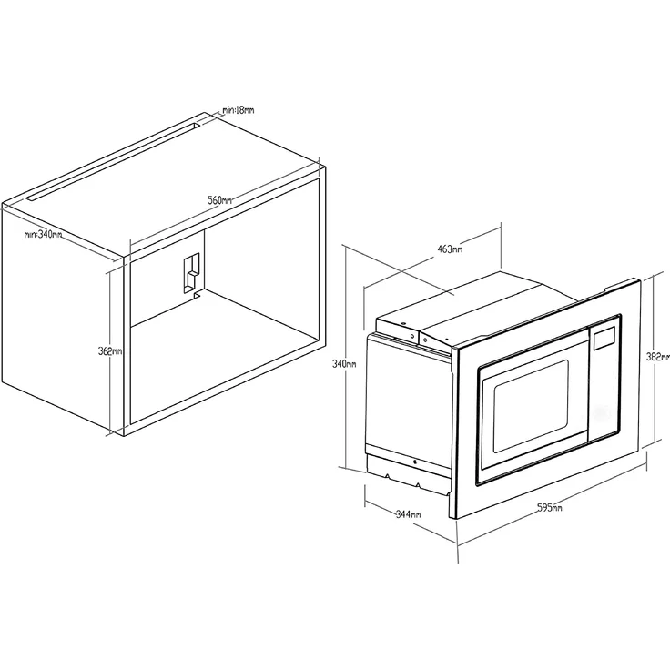 PKM MW820 EBM Mikrowelle, Einbaugerät mit integrierten Rahmen Edelstahl – Bild 2