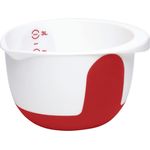 Emsa 508016 Rührtopf, 3 Liter, Abriebfeste Skala, Weiß-Rot, Mix & Bake