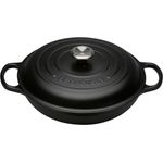 Le Creuset Signature Gusseisen Gourmet-Profitopf, Rund, Ø 30 cm, 3,2 l, Für alle Herdarten inkl. Induktion geeignet, Schwarz