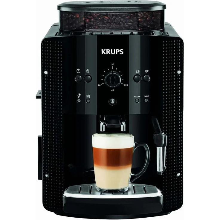 Krups EA8108 Espresso Kaffee Vollautomat mit CappuccinoPlus Milchdüse und integriertem Mahlwerk, schwarz – Bild 1