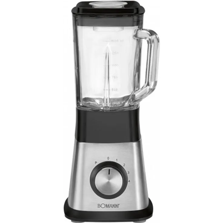 Bomann Standmixer UM 1374 CB, Universalmixer, Edelstahlmesser mit Piranha- Schliff, 650 Watt, Edelstahlgehäuse