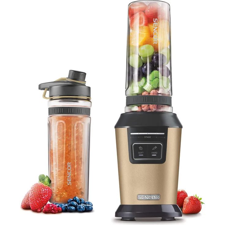 SENCOR SBL 7077CH, Smoothie Maker, Standmixer, Smoothie Mixer, Smoothiemaker mit 2 Sport-Flasche, BPA frei