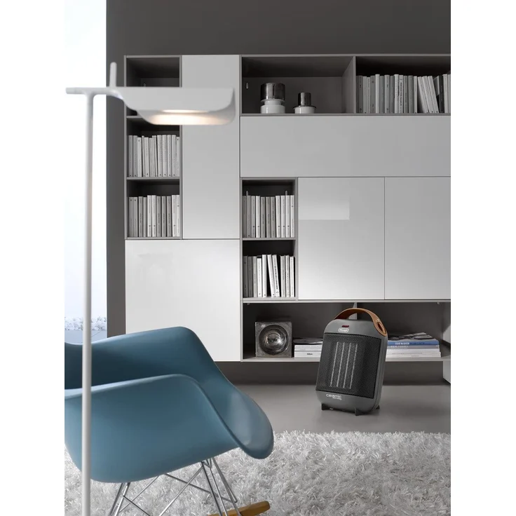 De'Longhi HFX30C18.IW Keramik-Heizgerät | Mobile Heizung für schnelle und punktuelle Wärmeversorgung | 2 Leistungsstufen | Anti-Frost-Funktion | 1.800 W Leistung | Grau, Heizlüfter – Bild 4