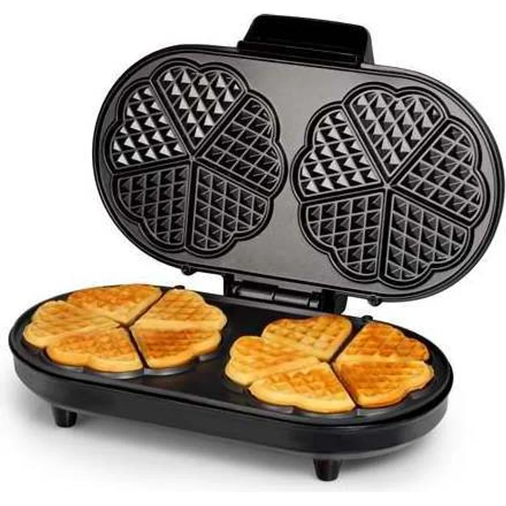 Tristar Doppel-Waffeleisen [Edelstahl] - 10 Herzwaffelfromen pro Durchgang - mit einstellbarem Thermostat, WF-2120 – Bild 2