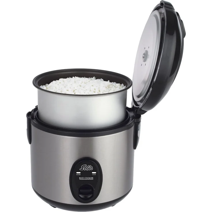 Solis Reiskocher, Weißer-brauner Reis, Warmhaltefunktion, 4 Tassen Reis, 0,8 Liter, Inklusive Messbecher und Schöpflöffel, Rice Cooker Compact Typ 821 – Bild 2