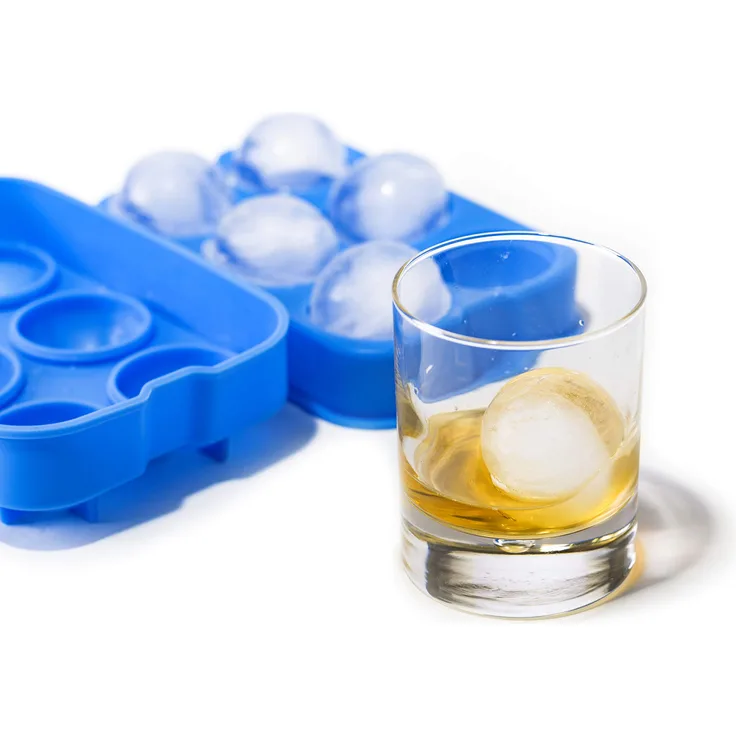 HENDI Eiswürfelform, Whisky-Würfel, Erstellt 6 kugelförmige, Eiswürfelschaleeinfache, Eiskugelform, 180x125x(H)50mm, Silikon