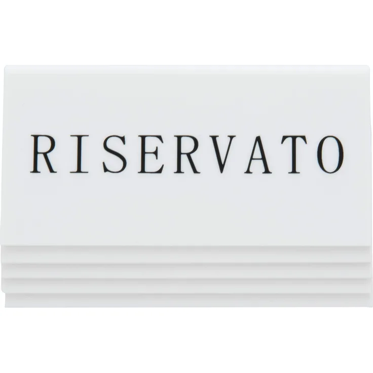 SECURIT Reserviert Tischaufsteller, Italien (5.er Set) Weißes Acryl mit schwarzer Schrift, Textil, 5 x 16 x 12,5 cm