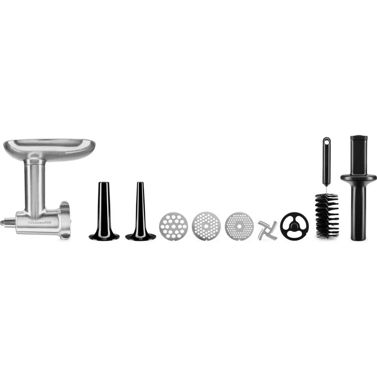KitchenAid 5KSMMGA Artisan Fleischwolf, Ganzmetall, 3 Schneidplatten aus Edelstahl, 2 Wurstfüllhörner – Bild 1