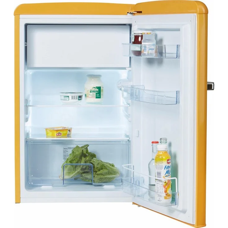Amica KS15613Y / VT 862 AY WID Kühlschrank, freistehend, gelb, Breite 55 cm, Energieklasse E – Bild 2