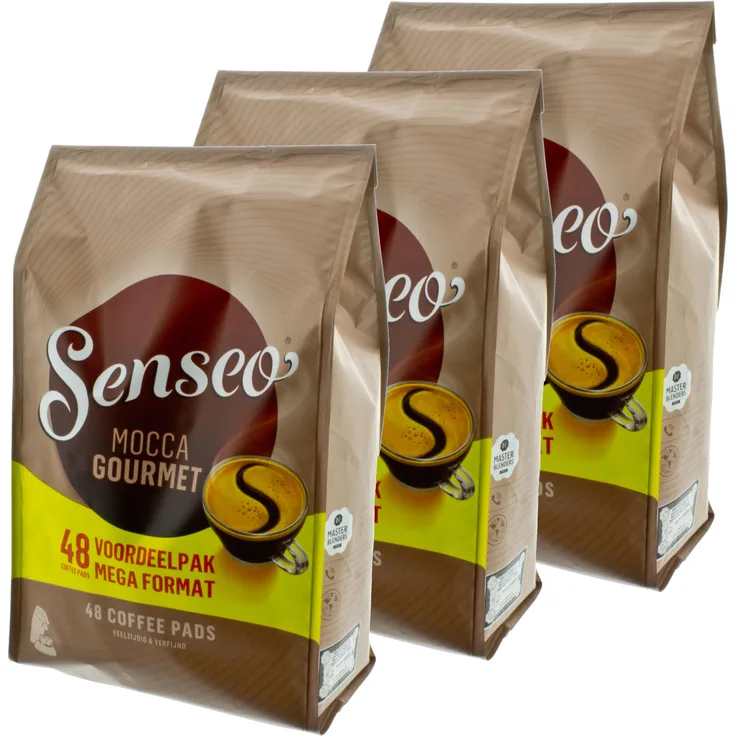 Senseo Kaffeepads Mocca Gourmet, Frisch & Intensiv, Kaffee für Kaffepadmaschinen, 144 Pads