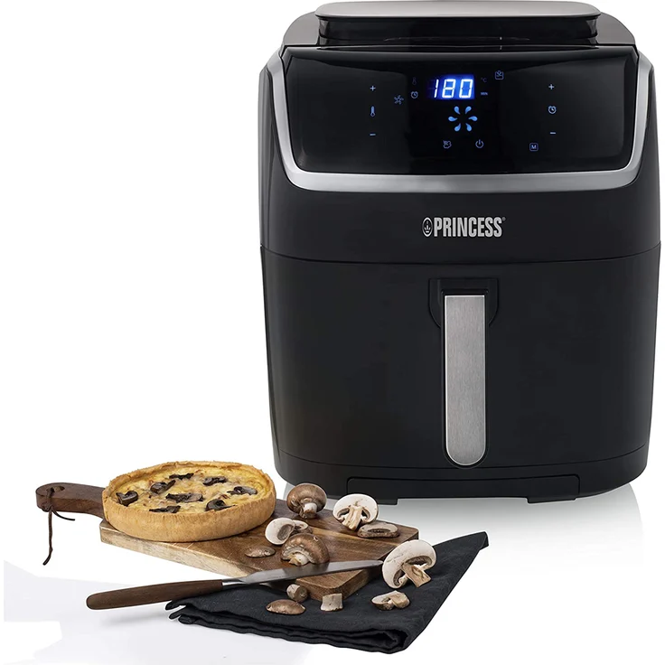 Princess 182080 Dampf-Fritteuse, Heißluftfritteuse, ohne Öl, 1700W, 6,5 L, Touchscreen, schwarz – Bild 2