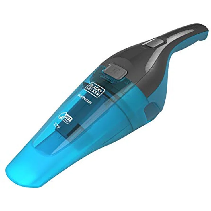 Black + Decker 2-in-1 Nass-Trocken-Handsauger (7.2V, Gummilippe für Nassreinigung aufsteckbar, transparenter Schmutzfangbehälter, inkl. Ladestation mit Wandhalterung, Bürste & Gummilippe) WDC215WA – Bild 1