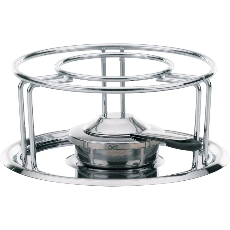 Kela 60127 Rechaud mit Sicherheitspastenbrenner, Verchromtes Metall- Edelstahl, 23,5 cm Durchmesser, Maxi