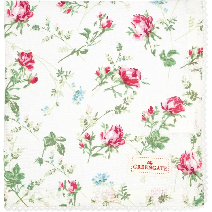Greengate Constance Stoffserviette mit Spitze white 40 cm weiss