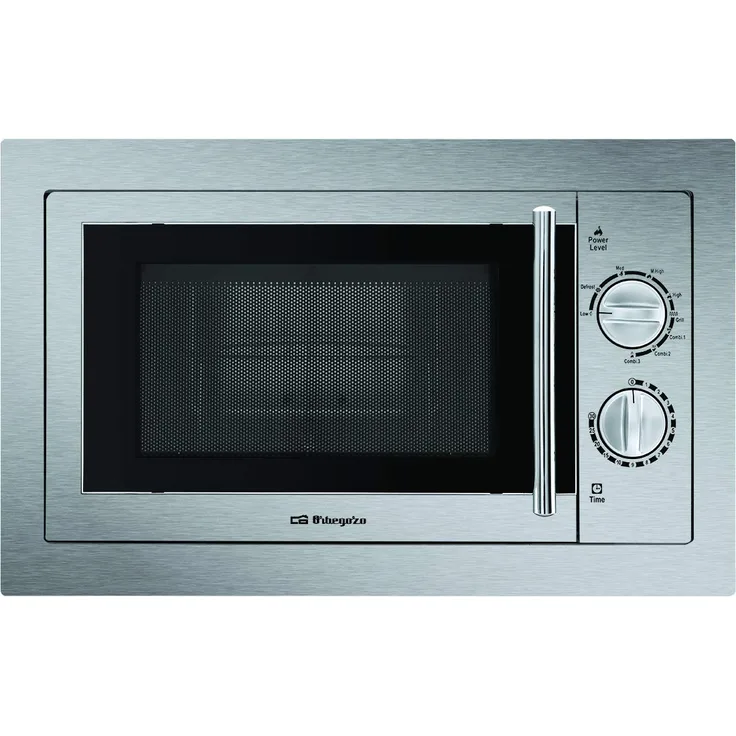 Orbegozo MIG 2033 Mikrowelle mit integriertem Grill aus Edelstahl, 20 Liter Fassungsvermögen, 9 Leistungsstufen, Leistung 800 W Mikrowelle und 1000 W Grill