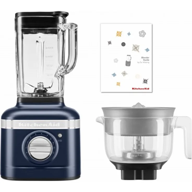 KitchenAid Paket 1, K400 Standmixer, 1200W, 5 Geschwindigkeiten, inkl. Zitruspressenaufsatz, tintenblau