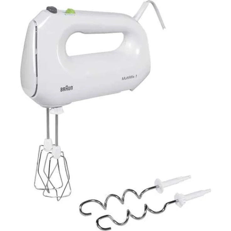 Braun HM1010 WH MultiMix 1 Handmixer, 400W, 4 Geschwindigkeiten, weiß
