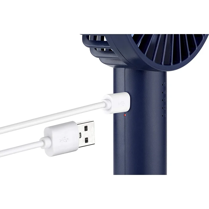 Unold 86628 HANDVENTILATOR Breezy II Blue mit integriertem Spiegel im Standfuß, 5-stufiger Geschwindigkeitsregelung und LED-Kontrollleuchte – Bild 4