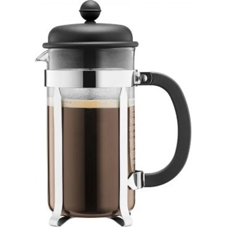 Bodum 1913-01 CAFFETTIERA Kaffeebereiter (French Press System, Permanent Edelstahlfilter, 0,35 liters) schwarz – Bild 1