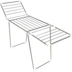 Wenko 3774014100 Flügel Wäschetrockner Profi Plus, mit Zubehör-Set, 15 m Trockenlänge, zusammenklappbar, Edelstahl rostfrei, 196 x 90 x 63 cm, Silber matt
