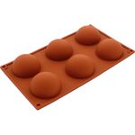 Zicome 6 Cavities Large Half Circle Silicone Delicate Chocolate Desserts, Ice Cream Bombes, Cakes, Soap Making Mold by ZICOME