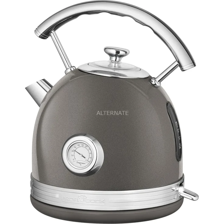 ProfiCook Vintage PC-WKS 1192 Wasserkocher, grau-chrom 2200 W 1,7 Liter