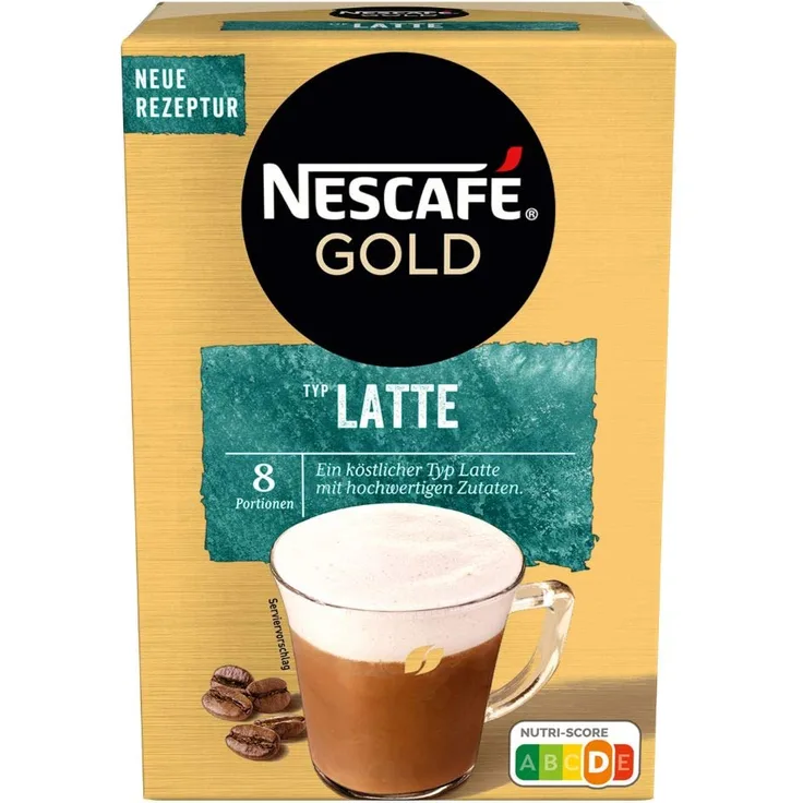 Nescafé Gold Typ Latte, löslicher Bohnenkaffee aus erlesenen Kaffeebohnen, koffeinhaltig, mit extra viel Schaum