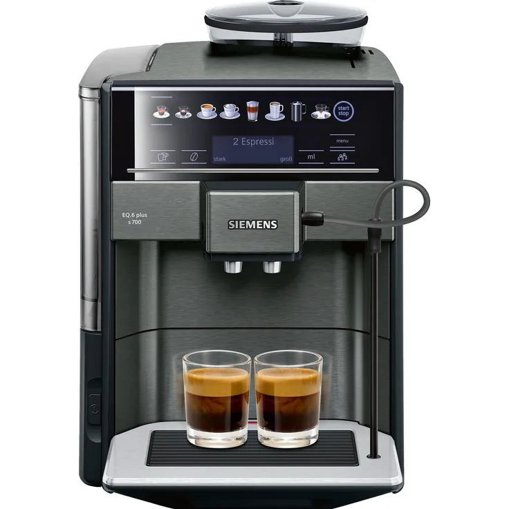 Siemens TE657509DE S700 Kaffeevollautomat mit Milchsystem, Keramikmahlwerk, 19 bar Pumpendruck, Schwarz - Preisvergleich