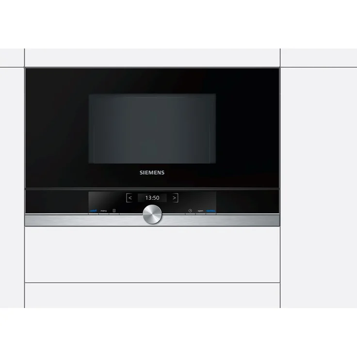 Siemens BF634LGS1 iQ700 Mikrowelle, Einbaugerät, 900 Watt, 21 Liter Garraum, Edelstahl, LED-Innenbeleuchtung, TFT-Display – Bild 2
