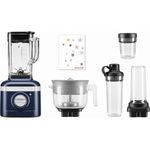 KitchenAid Paket 4, K400 Standmixer, 1200W, 5 Geschwindigkeiten, inkl. Zitruspressenaufsatz, 2 x 0,5L Mitnahmebehälter mit Deckel und 1 x 0,2L Behälter mit Schraubendeckel, tintenblau