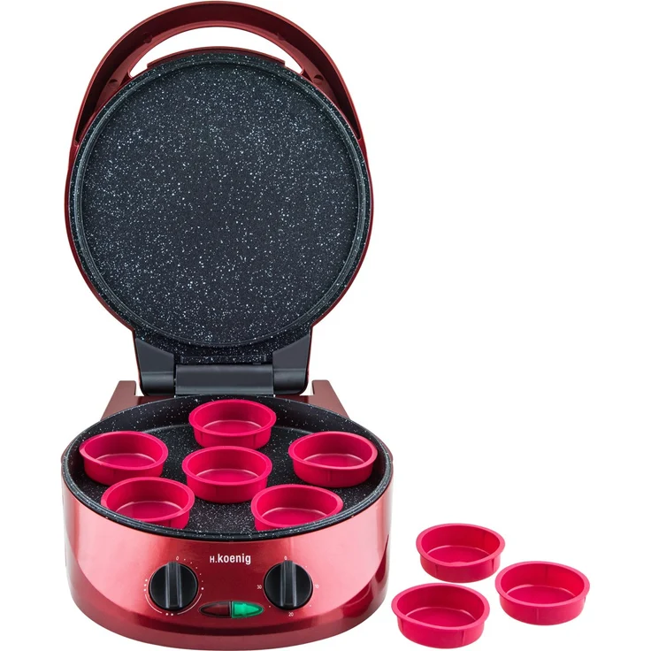 H.Koenig TRT180 Multifunktionsbäcker - Kuchenbackfunktion - Antihaft-Beschichtung - 1800 W - rot