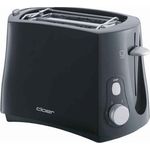 Cloer 3310 Doppelschlitztoaster, 825 W, 6 Bräunungsstufen, integrierter Brötchenaufsatz, Krümelschublade, Nachhebevorrichtung, schwarz