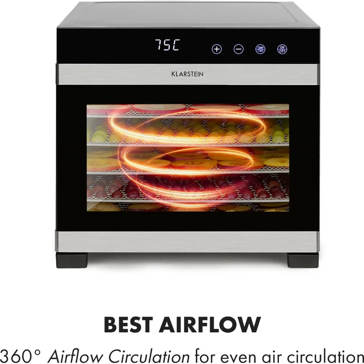 Flavour Dry Dörrautomat 35-75°C LCD-Touch-Display Timer schwarz – Bild 5