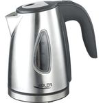 Adler AD 1203 AD1203 Wasserkocher 1630 W, Edelstahl 1 Liter, Silber-Schwarz