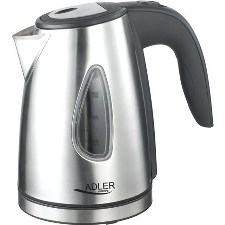 Adler AD 1203 AD1203 Wasserkocher 1630 W, Edelstahl 1 Liter, Silber-Schwarz – Bild 1