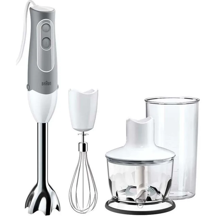 Braun MQ535 Multiquick Stabmixer weiß-grau, Edelstahl
