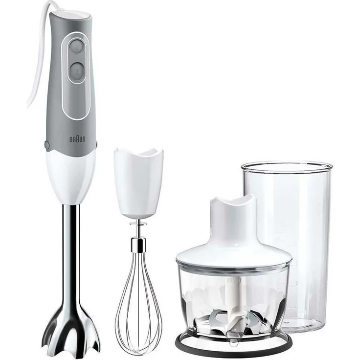Braun MQ535 Multiquick Stabmixer weiß-grau, Edelstahl – Bild 1