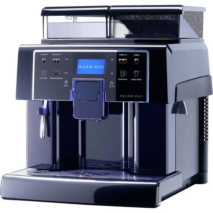 Saeco Aulika EVO Black Kaffeevollautomat mit integriertem Mahlwerk, LED-Display, kompakte Maße, 1300 Watt, schwarz