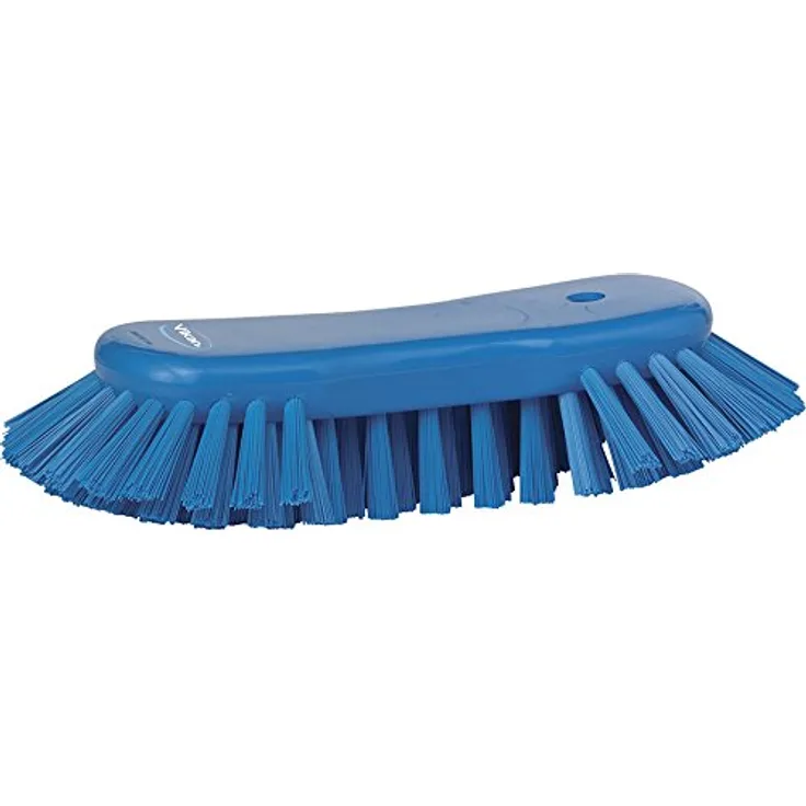 Grote ergonomische werkborstel polyester vezels, hard, met wijd uitstaande vezels 250 x 120 x 60 mm