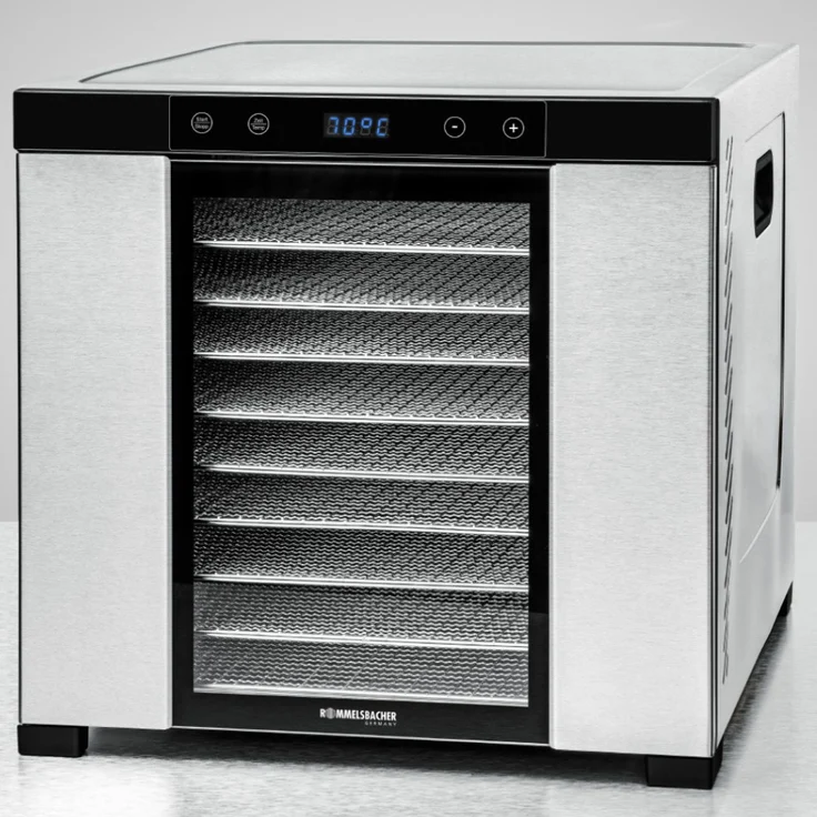 Rommelsbacher Dörrautomat DA 1000, XXL-Dörrfläche 1,6 m², inkl. 10 Edelstahl-Dörrtabletts, 2 Dörrgitter, 2 Dörrmatten, LED-Display, 24 Std. Zeitschaltuhr, Temperatur einstellbar 35 °C - 75 °C – Bild 3
