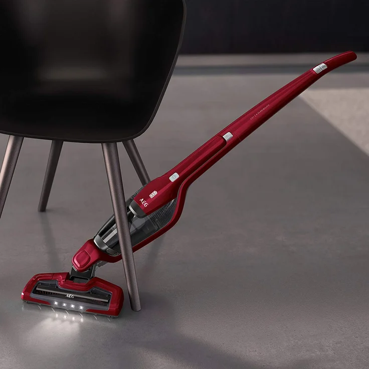 AEG CX7-2-35WR Handstaubsauger Ergorapido, 35 min Akkubetrieb, LED-Frontlicht, 180° Drehgelenk, Bürstenreinigungsfunktion, freistehend, rot – Bild 2