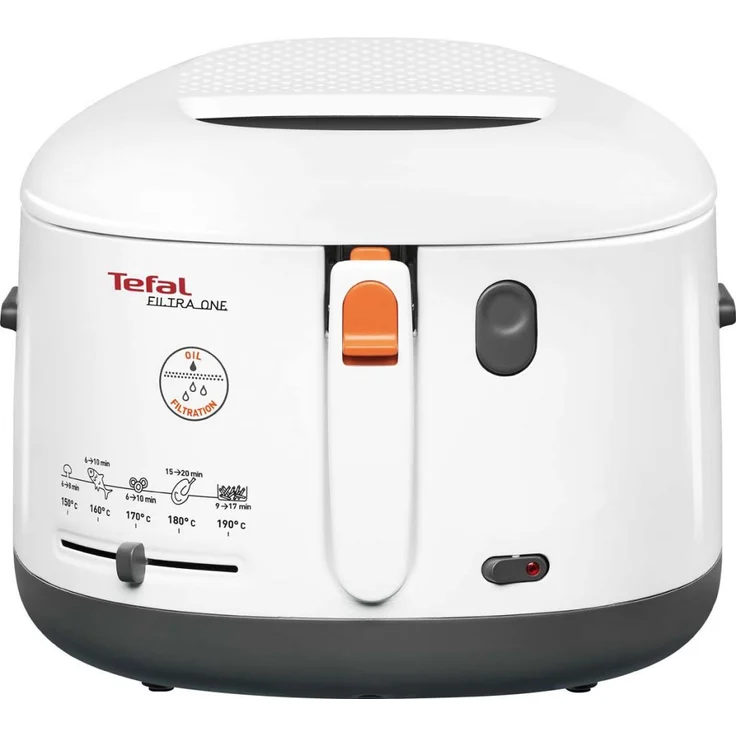 Tefal FF1631 Fritteuse One Filtra, mit Öl, 1.900 Watt, wärmeisoliert, 1,2 kg Fassungsvermögen, 2,1 Liter, weiß-anthrazit – Bild 1