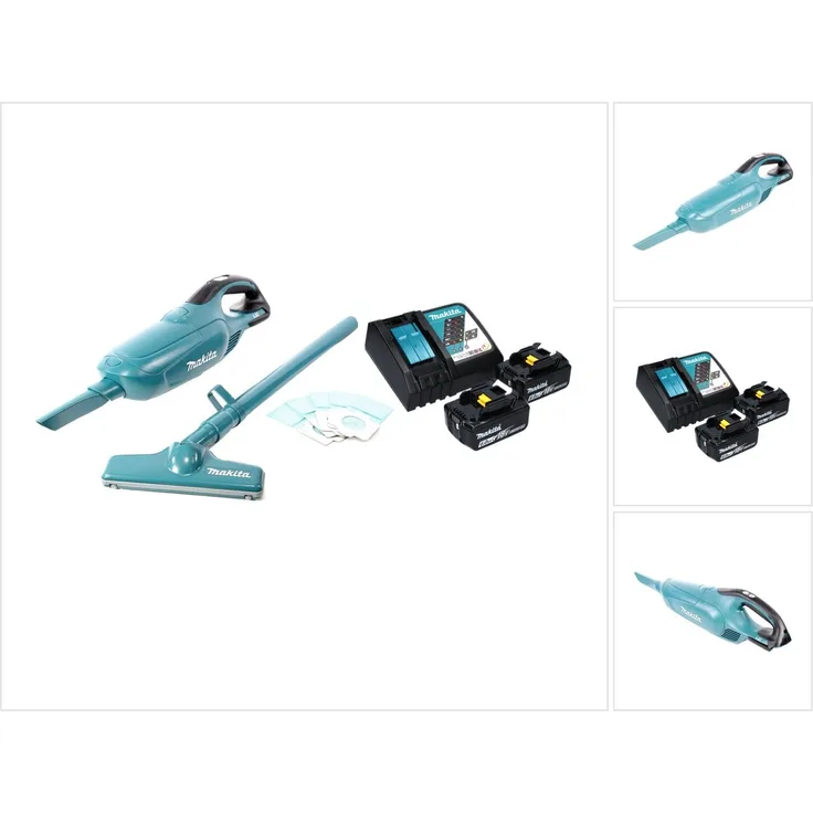 Makita DCL 182 RG Handstaubsauger 18 V + 2x Akku 6,0 Ah + Ladegerät