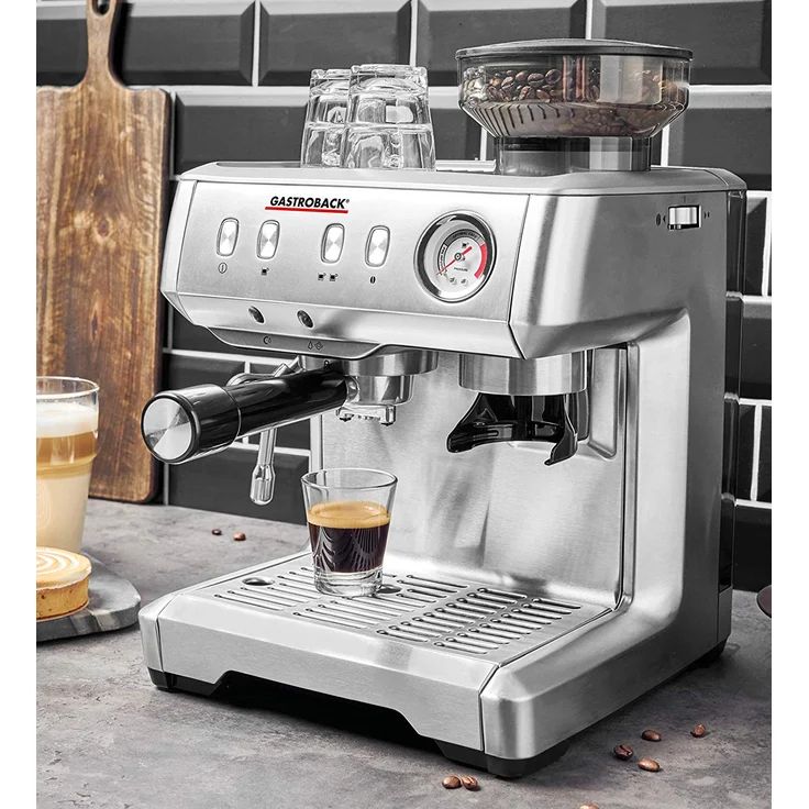 Gastroback 42619 Design Espresso Advanced Barista, programmierbare Siebträger-Espressomaschine mit integriertem Kegelmahlwerk und professioneller italenischer ULKA Espressopumpe (15 bar), edelstahl farben – Bild 4
