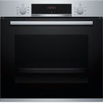 Bosch HBA533BS Backofen, Serie 4, Einbaugerät, Energieeffizienzklasse A, Elektrisch, Volumen 71 l, Breite 59,4 cm, groß (ab 65 l), Ober-/Unterhitze + Umluft, Kindersicherung, edelstahl