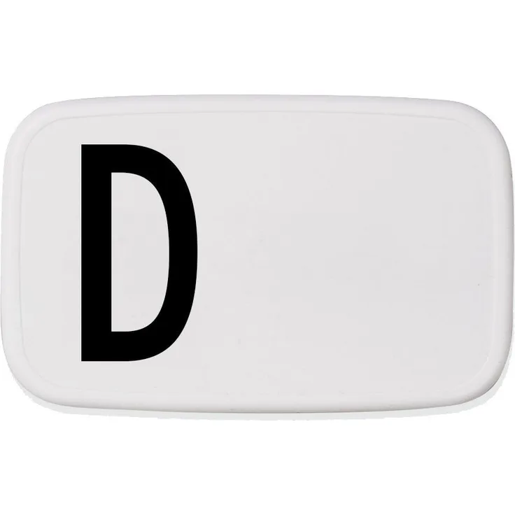 Design Letters Lunch Box, Kunststoff, weiß-schwarz, 18 cm