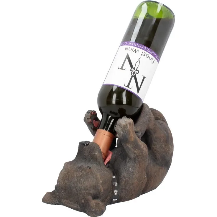 Nemesis Now Guzzlers Staffordshire Bull Terrier Weinflaschenhalter, 20 cm, Schwarz